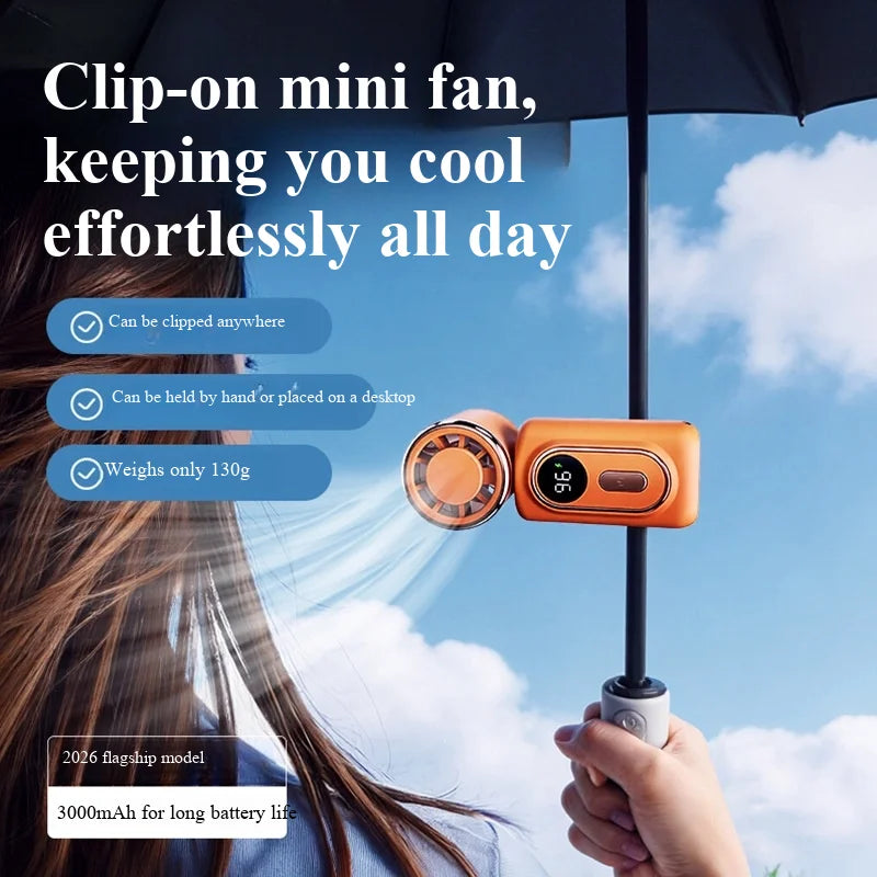 2026 New Style Mini Portable High-Speed Handheld Fan with Stepless Speed Regulation, 100 Levels, Powerful Outdoor Small Fan