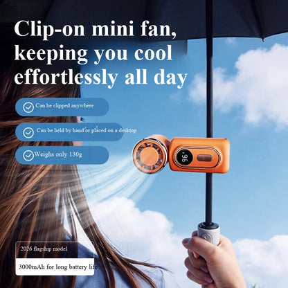 2026 New Style Mini Portable High-Speed Handheld Fan with Stepless Speed Regulation, 100 Levels, Powerful Outdoor Small Fan